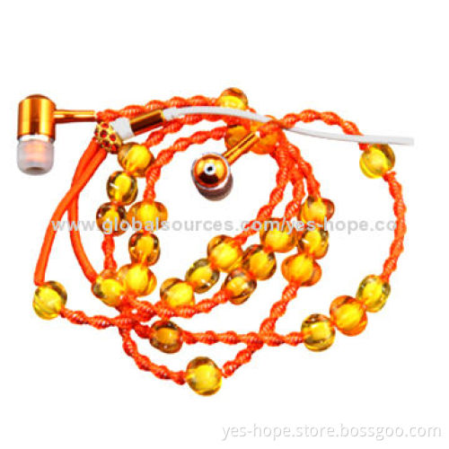 Beautiful gift necklace headphone with jewelry cable
